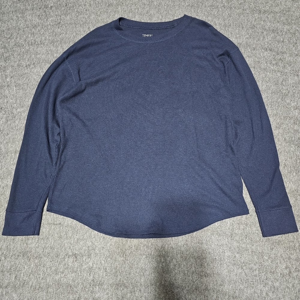 Time and Tru XXL Waffle Knit Thermal Long Sleeve Top
